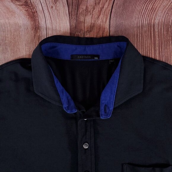 Greyson Mens XXL Black Pima Cotton Modal Short Sleeve Golf Polo Shirt Stretch - Picture 4 of 13